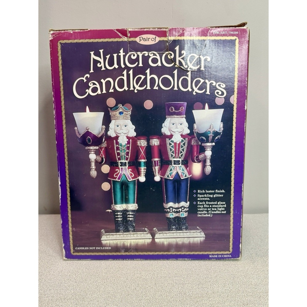 Pair Of Nutcracker Candle Holders From Costco‎ in Box 12" Tall